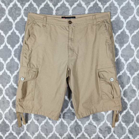 Southpole Other - Southpole Cargo Shorts Mens 38 Tan Ripstop Baggy Y2K Utility Streetwear Khaki